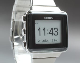 k*a様 ジャンクSEIKO デジタル腕時計 S771-0AA0 Almost MINT* Seiko Spirit Solar S771-0AA0 Square Men's Watch From