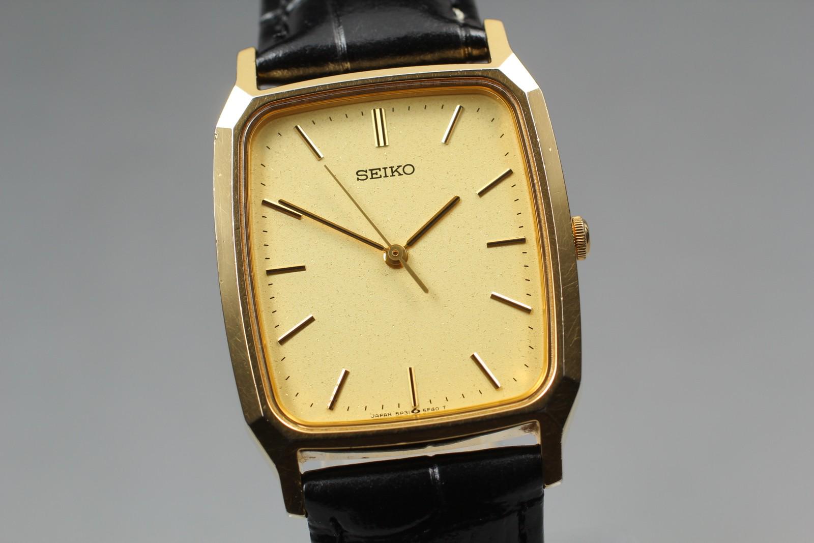 Vintage 1999 [near Mint] Seiko 5p31-5e00 Gold Tank 28mm Quartz