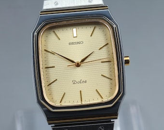 Vintage Seiko Dolce Nickle Alloy Case 9521 5170 Yellow Dial Men