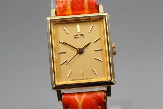 Vintage 1984 Exc+5* Seiko Chariot 2C21-5190 Tank Gold 17mm Quartz