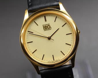 Vintage 1984 [Near MINT] Citizen 4631-E63051 Gold 33mm Quartz Men's Watch Japan
