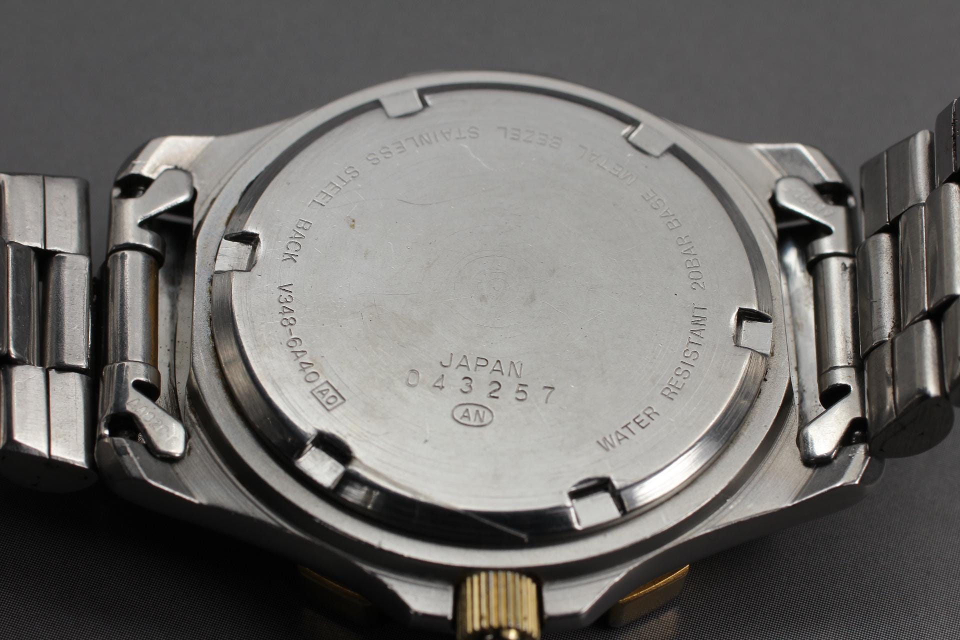 Vintage 1990 Exc+5* Seiko Alba V348-6A40 Diver Quartz Gold Men's