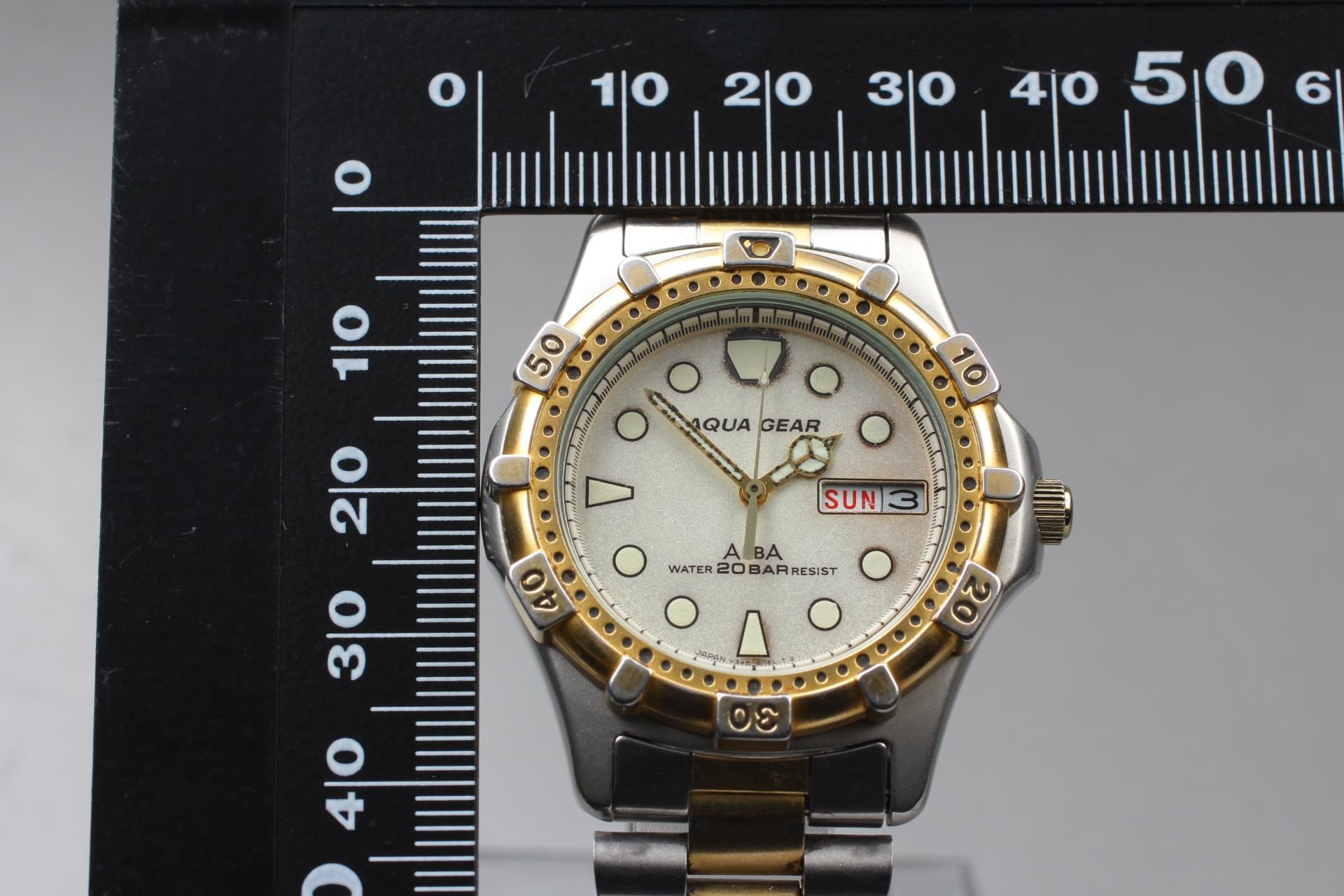 Vintage 1990 Exc+5* Seiko Alba V348-6A40 Diver Quartz Gold Men's