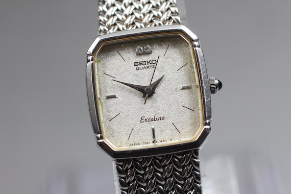 SEIKO Exceline 7321-5910 クォーツ レディース 腕時計 1987 Near MINT* Seiko Exceline 7321-5910 Silver Diamonds 19mm Qz