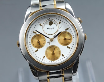 Vintage Seiko Moonphase Calendar Watch: 1980s Japanese Quartz - Etsy