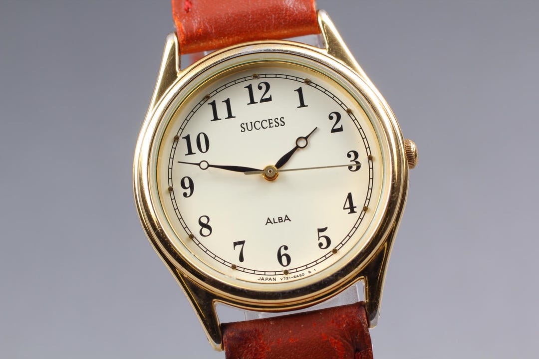 Vintage 1995 Exc+5* Seiko Alba Success V721-6A40 Gold 31mm Quartz