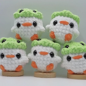 Duck with Froggie Hat | Crochet Duck Plush | Frog Hat Plushie | Handmade Crochet Plush | Cute Animal Plushie