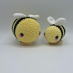 Crochet Bee Plush | Regular or Mini Bumblebee | Handmade Plushie | Soft Amigurumi Bee | Cute Spring Gift