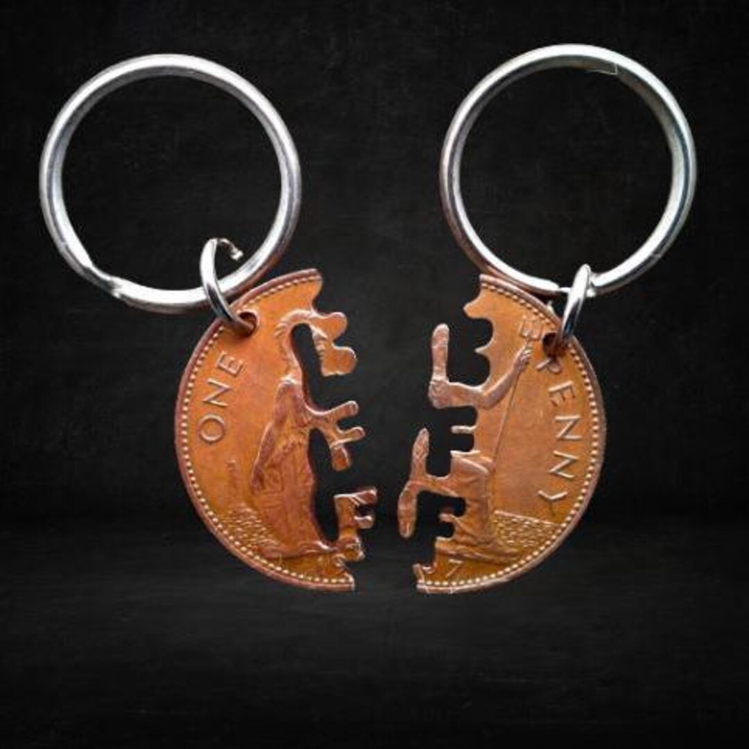 Pff Key Chain The Ever Popular BFF Coin Key Chain or Necklace Set. - Etsy