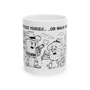 Taza de café divertida: "Espresso Yourself": regalo para amantes del café, humor de oficina, chiste de café descafeinado, decoración única para la cocina, regalo de broma divertido