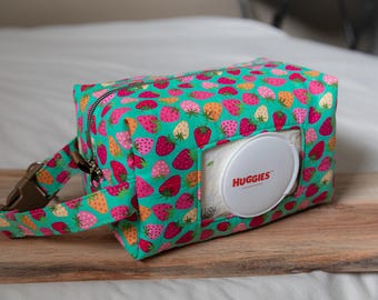 Baby Diaper and Wipes Pouch | Bag, Brown, Neutral, Handmade