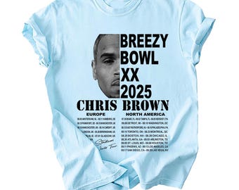Chris Brown Tour Shirt Digital Download, PNG File, RnB Concert Merch Design, Breezy Bowl Tour Clipart, Transparent Background