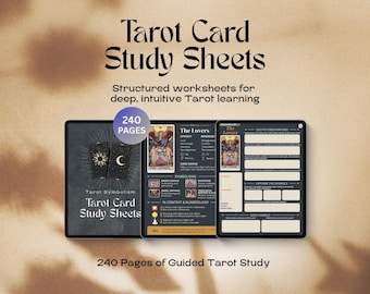 Tarot Study Sheets PDF: 78-Card Workbook (Dark Version)