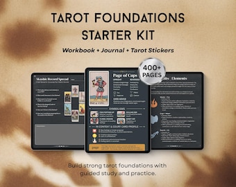 Dark Tarot Study Starter Kit: Journal, Worksheets, Tarot Stickers