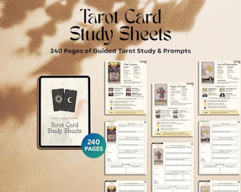 Tarot Study Sheets PDF: 78-Card Workbook with Reflection Prompts