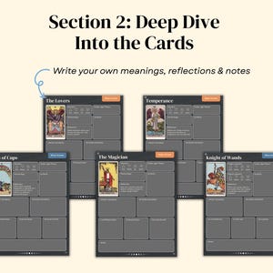 Digital Tarot Journal (Dark Version): Tarot Guide, Spreads, Logs and Daily Practice image 5