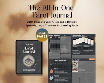 Digital Tarot Journal (Dark Version): Tarot Guide, Spreads, Logs and Daily Practice