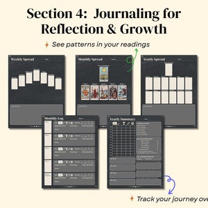 Digital Tarot Journal (Dark Version): Tarot Guide, Spreads, Logs and Daily Practice image 7