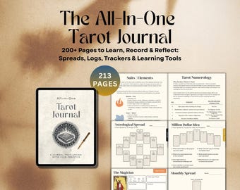 Printable Tarot Workbook: Beginner's Tarot Guide, Spreads, Logs and Daily Practice