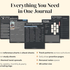 Digital Tarot Journal (Dark Version): Tarot Guide, Spreads, Logs and Daily Practice image 2
