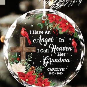 I Have An Angel In Heaven I Call Her Grandma, Red Cardinal Bird Memorial Ornament, Loss of Grandma Gift, In Loving Memory Grandma Ornaments