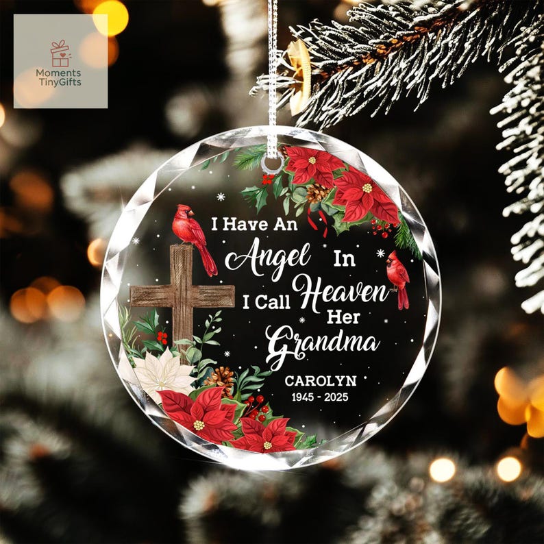 I Have An Angel In Heaven I Call Her Grandma, Red Cardinal Bird Memorial Ornament, Loss of Grandma Gift, In Loving Memory Grandma Ornaments
