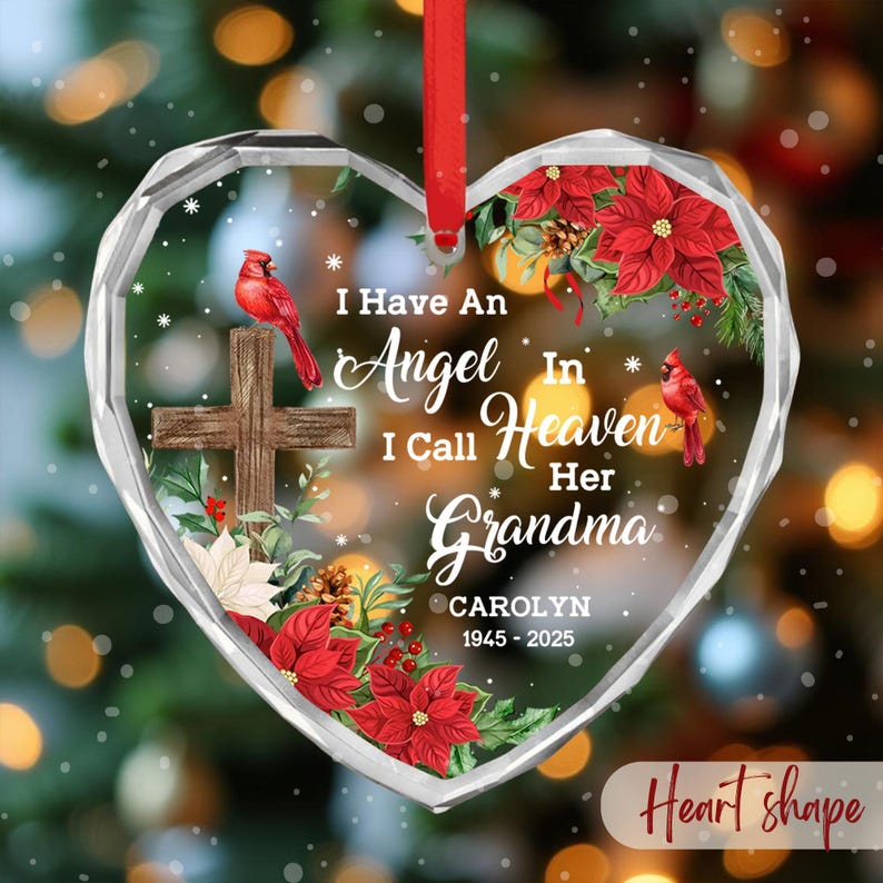 I Have An Angel In Heaven I Call Her Grandma, Red Cardinal Bird Memorial Ornament, Loss of Grandma Gift, In Loving Memory Grandma Ornaments