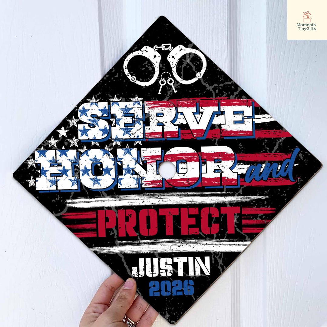 Police Graduation Cap Custom Police Graduation Cap | Law Enforcement Grad Cap Topper ...
