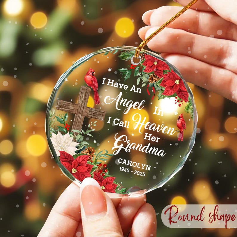 I Have An Angel In Heaven I Call Her Grandma, Red Cardinal Bird Memorial Ornament, Loss of Grandma Gift, In Loving Memory Grandma Ornaments