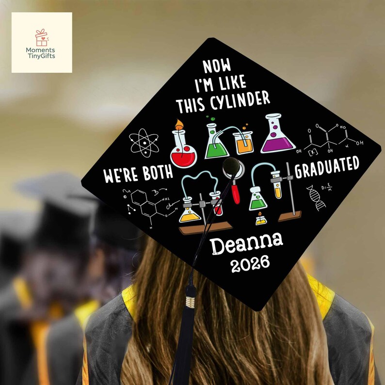 Science Grad Cap Chemistry Graduation Cap Topper | Funny Science Grad Cap | We're Both ...
