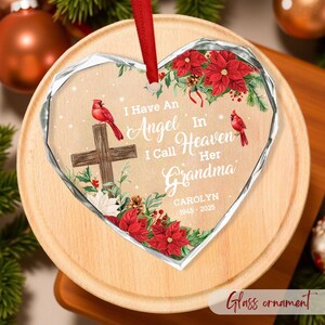 I Have An Angel In Heaven I Call Her Grandma, Red Cardinal Bird Memorial Ornament, Loss of Grandma Gift, In Loving Memory Grandma Ornaments