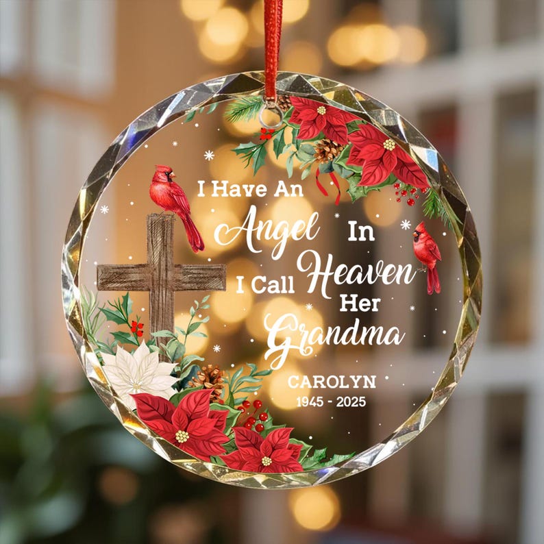 I Have An Angel In Heaven I Call Her Grandma, Red Cardinal Bird Memorial Ornament, Loss of Grandma Gift, In Loving Memory Grandma Ornaments