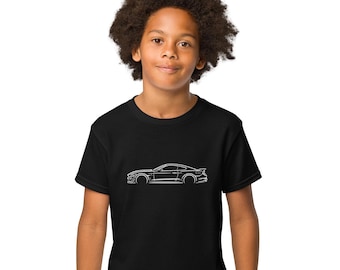 Mustang GT500 Kids T-Shirt | Minimalist Muscle Car Silhouette Tee