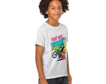 Kids MTB Tee: Funny Cartoon Mountain Bike Graphic