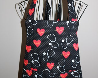 Hearts and Stethoscopes - Adult Unisex Apron - Pocket - doctor- medical - health care worker