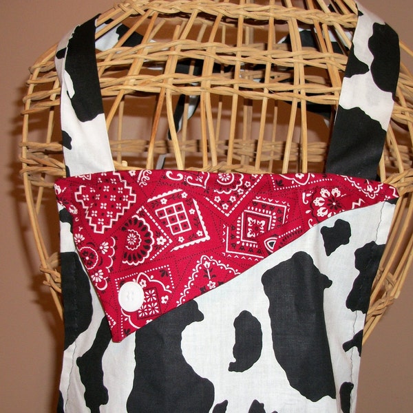 Cow - Women's Apron - Ruffle - Pocket - Animal Print - Farm - Barn - Cowboy