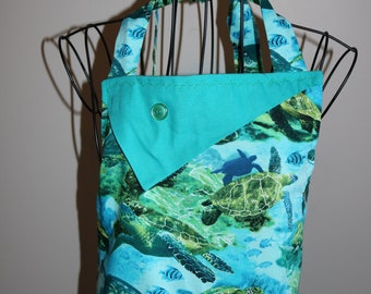 Sea Turtles - Women's Apron - pocket -ruffle - ocean - coral reef