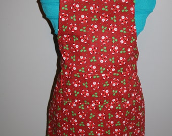 Santa Claus and Holly - Child's Unisex Apron - pocket - Christmas