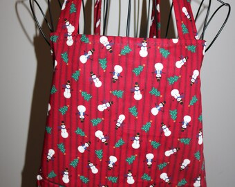 Snowmen and Christmas Trees - Adult Unisex Apron - pocket - Christmas - winter