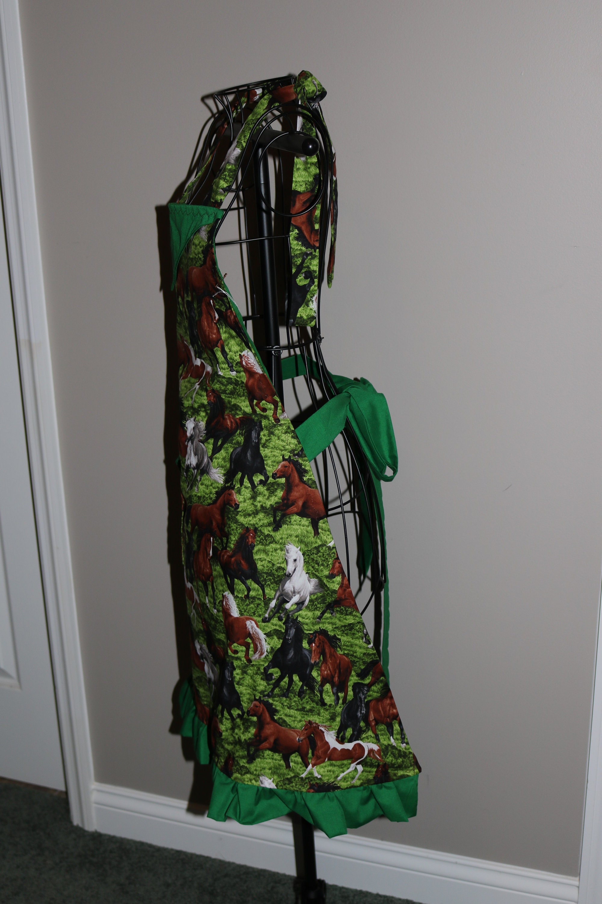 Neon Floral Horses Apron