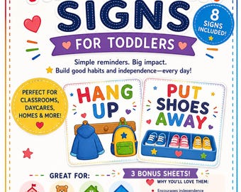 Reminder Signs for Toddlers l Mother & Teachers Approved
