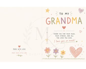 To My Grandma Printable Card | Digital Greeting Card