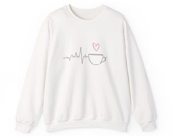 Sweatshirt Heartbeat Coffee Cup | Pull à col rond Coffee Lover