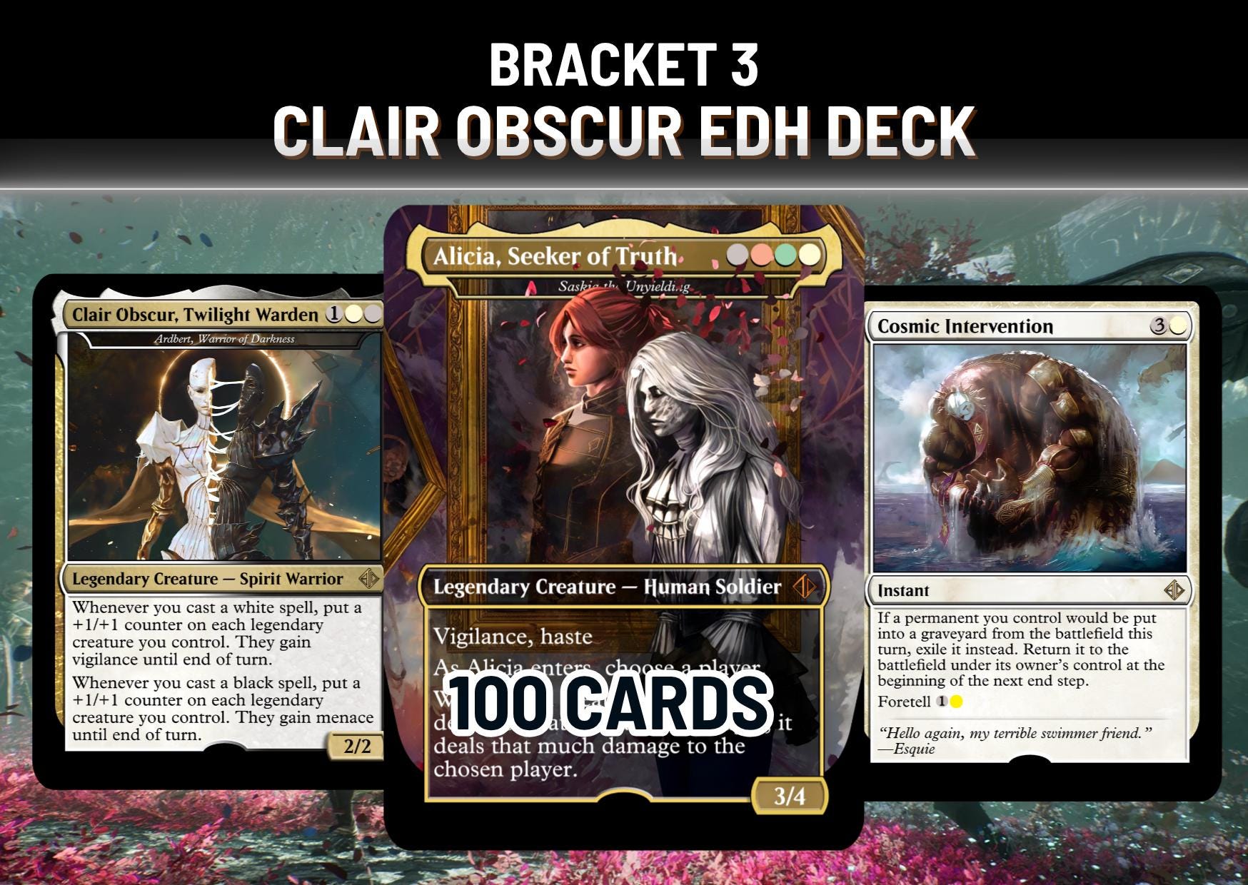 mtg saskia commander deck the Unyielding (foil) Whenever a creature you control deals combat damage to a player Clair Obscur EDH Deck, Saskia
