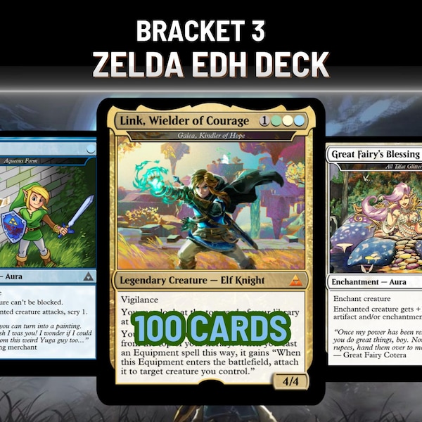 Zelda EDH Deck, Galea Equipment, Custom Full Art Cards