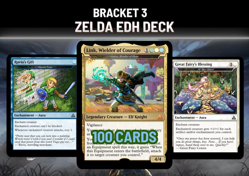 Zelda EDH Deck, Galea Equipment, Custom Full Art Cards image 1