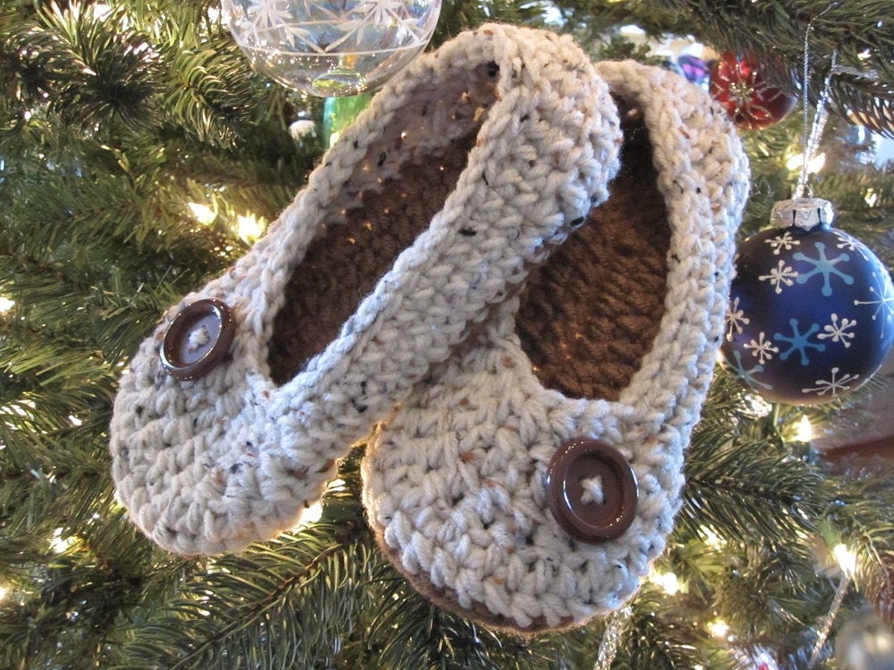Crochet Slippers Womens crochet slippers House Slippers tan Etsy