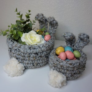 Easter Bunny Basket, Crochet Bunny Basket, Easter Planter, Bunny Planter, Easter Decor
