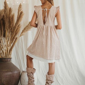 Beige Vegan Shoes ∆ Canvas High Boots Women ∆ Tribal Wrap Shoes ∆ Playa Outfit Man Cotton Boho Boots ∆ Goa Ibiza Gypsy Style image 5