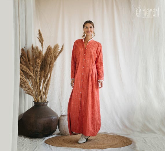 boho button up dress Wrap Dress Gauze - Button Front